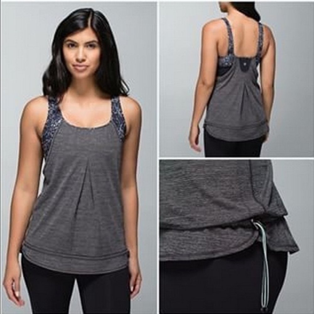 Lululemon Rest Less Tank, Size 6, Gray, Like new